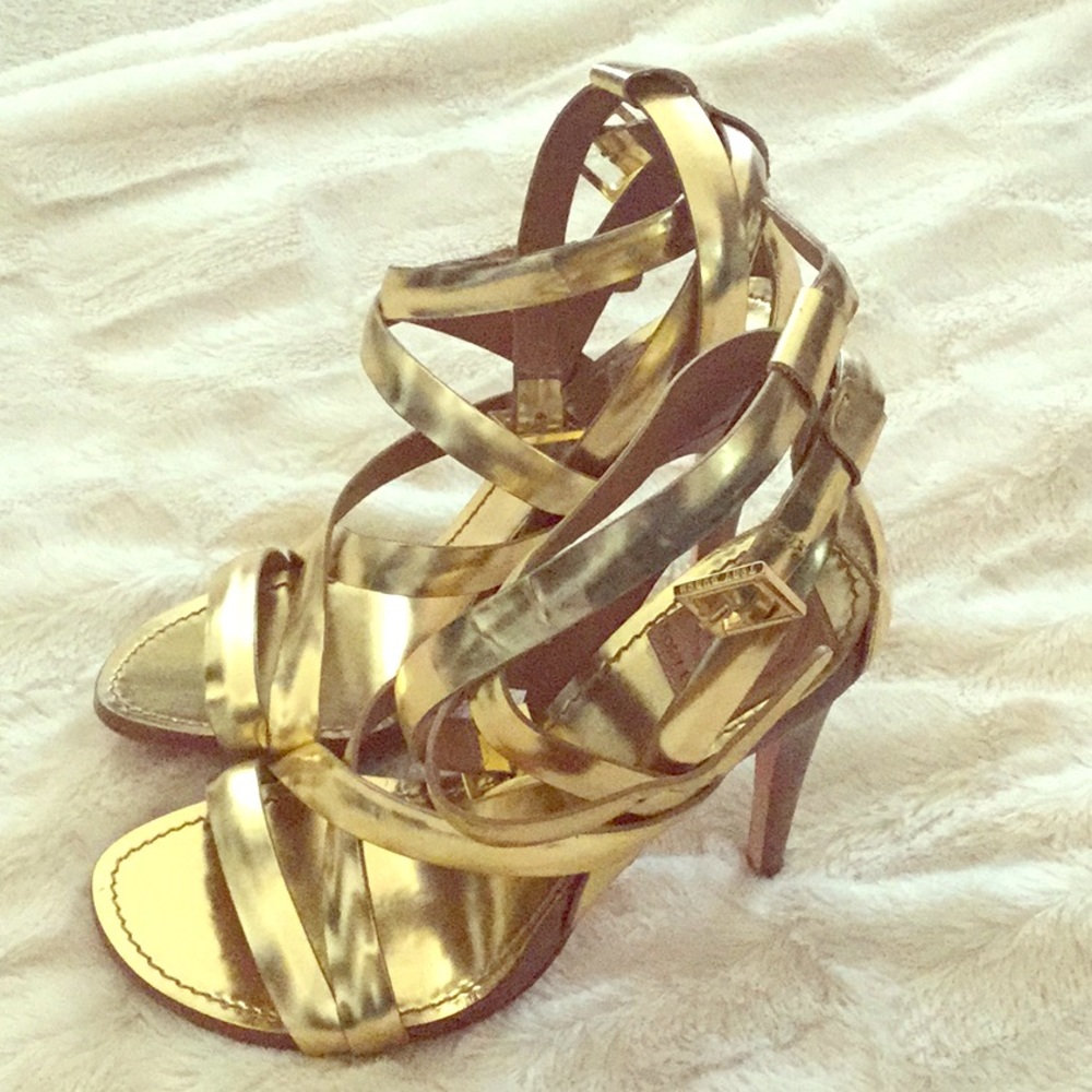 Tory Burch 4” Gold Strappy Sandals